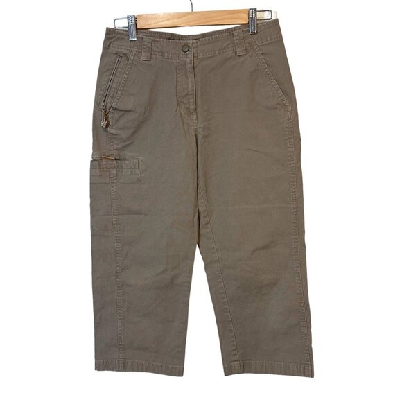LL Bean Cargo‎ Pants 6 Petite Womens Beige Cropped Outdoor Hiking - Picture 1 of 10